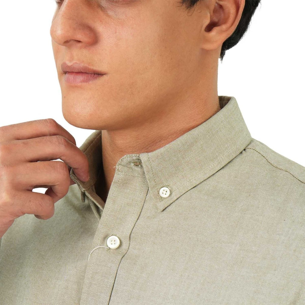 Giordano Men's Cotton Oxford Full Opening Long Sleeve Slim Fit Shirt - Premium Shirts