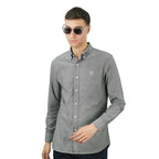 Men's Cotton Oxford Full Opening Long Sleeve Slim Fit Shirt S - Shop Giordano