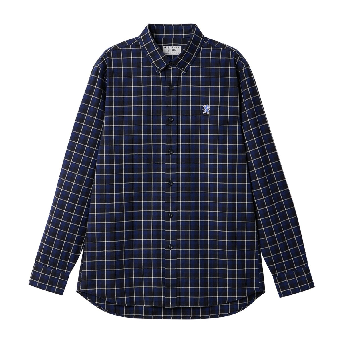 Giordano Men's Cotton Oxford Full Opening Long Sleeve Slim Fit Shirt - Premium Shirts
