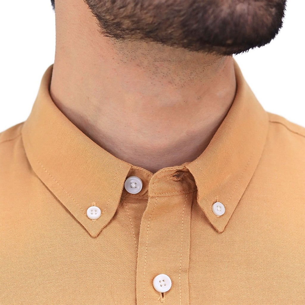 Giordano Men's Cotton Oxford Full Opening Long Sleeve Slim Fit Shirt - Premium Shirts