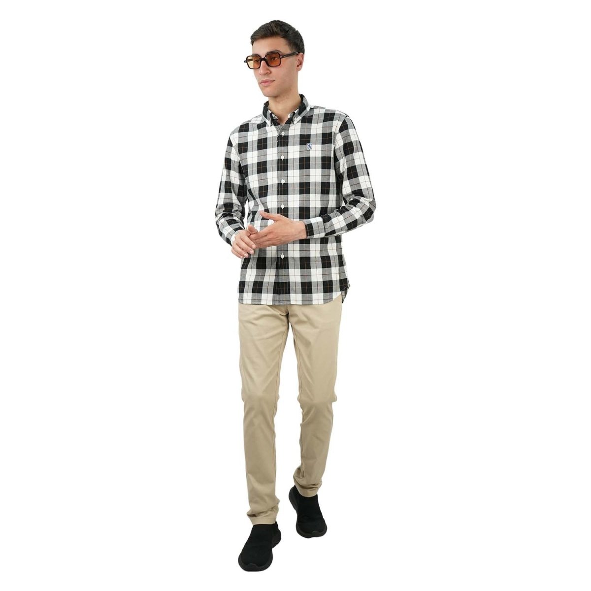 Men's Cotton Oxford Full Opening Long Sleeve Slim Fit Shirt - Giordano