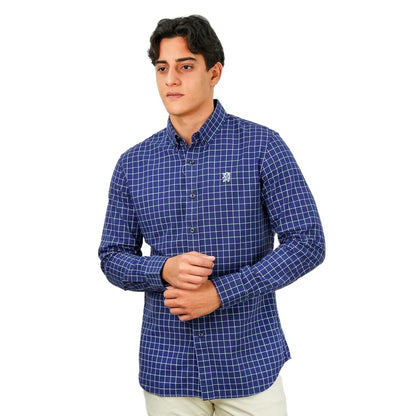 Men's Cotton Oxford Full Opening Long Sleeve Slim Fit Shirt - Giordano