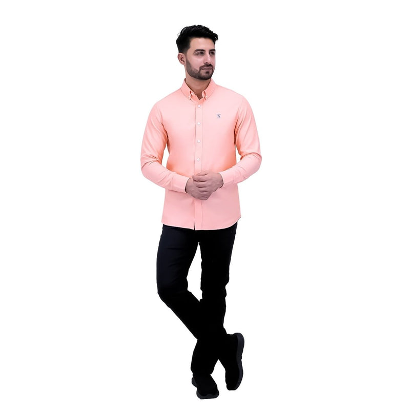 Men's Cotton Oxford Full Opening Long Sleeve Slim Fit Shirt S - Shop Giordano