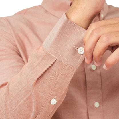 Men's Cotton Oxford Full Opening Long Sleeve Slim Fit Shirt - Giordano
