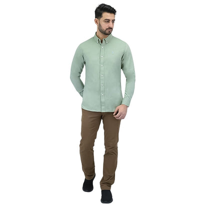 Men's Cotton Oxford Full Opening Long Sleeve Slim Fit Shirt - Giordano