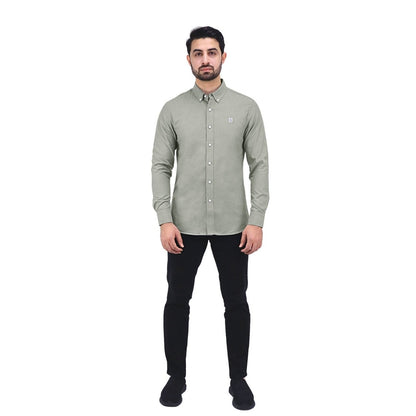 Men's Cotton Oxford Full Opening Long Sleeve Slim Fit Shirt - Giordano