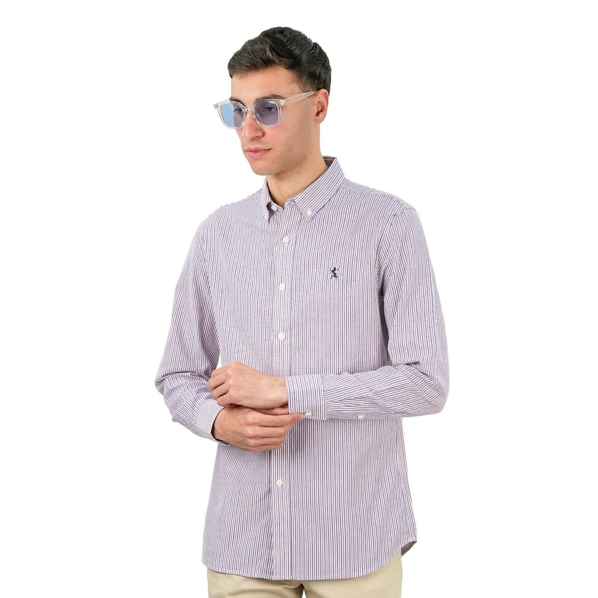 Men's Cotton Oxford Full Opening Long Sleeve Slim Fit Shirt S - Shop Giordano