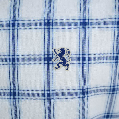 Men's Cotton Oxford Shirt - Small Lion Embroidery, Slim Fit, Full Button - Giordano