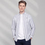 Men's Cotton Oxford Shirt - Small Lion Embroidery, Slim Fit, Full Button S - Shop Giordano