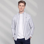 Men's Cotton Oxford Shirt - Small Lion Embroidery, Slim Fit, Full Button S - Shop Giordano