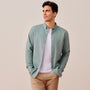 Giordano Men's Cotton Oxford Shirt - Small Lion Embroidery, Slim Fit, Full Button - Premium Shirts