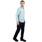 Men's Cotton Oxford Shirt - Small Lion Embroidery, Slim Fit, Full Button S - Shop Giordano