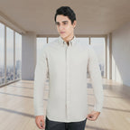 Men's Cotton Oxford Shirt - Small Lion Embroidery, Slim Fit, Full Button S - Shop Giordano