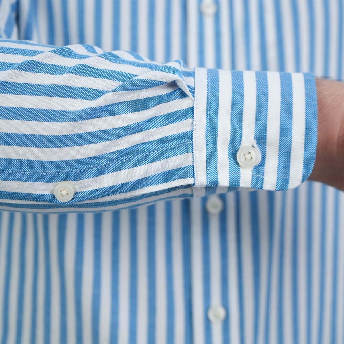 Men's Cotton Oxford Shirt - Small Lion Embroidery, Slim Fit, Full Button - Giordano