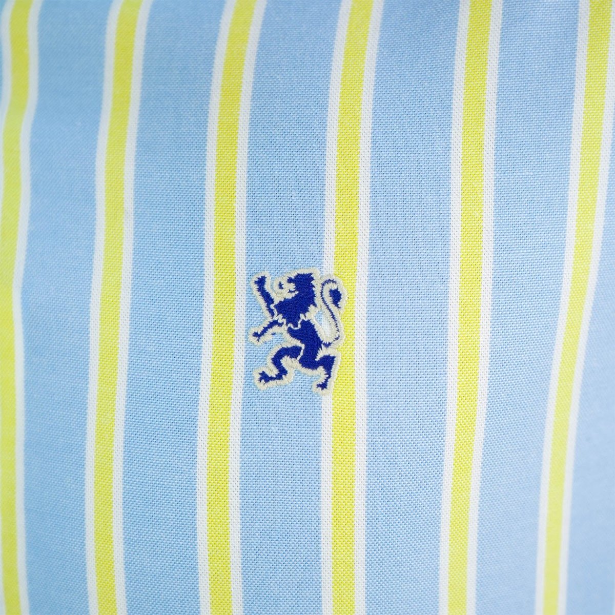Men's Cotton Oxford Shirt - Small Lion Embroidery, Slim Fit, Full Button - Giordano