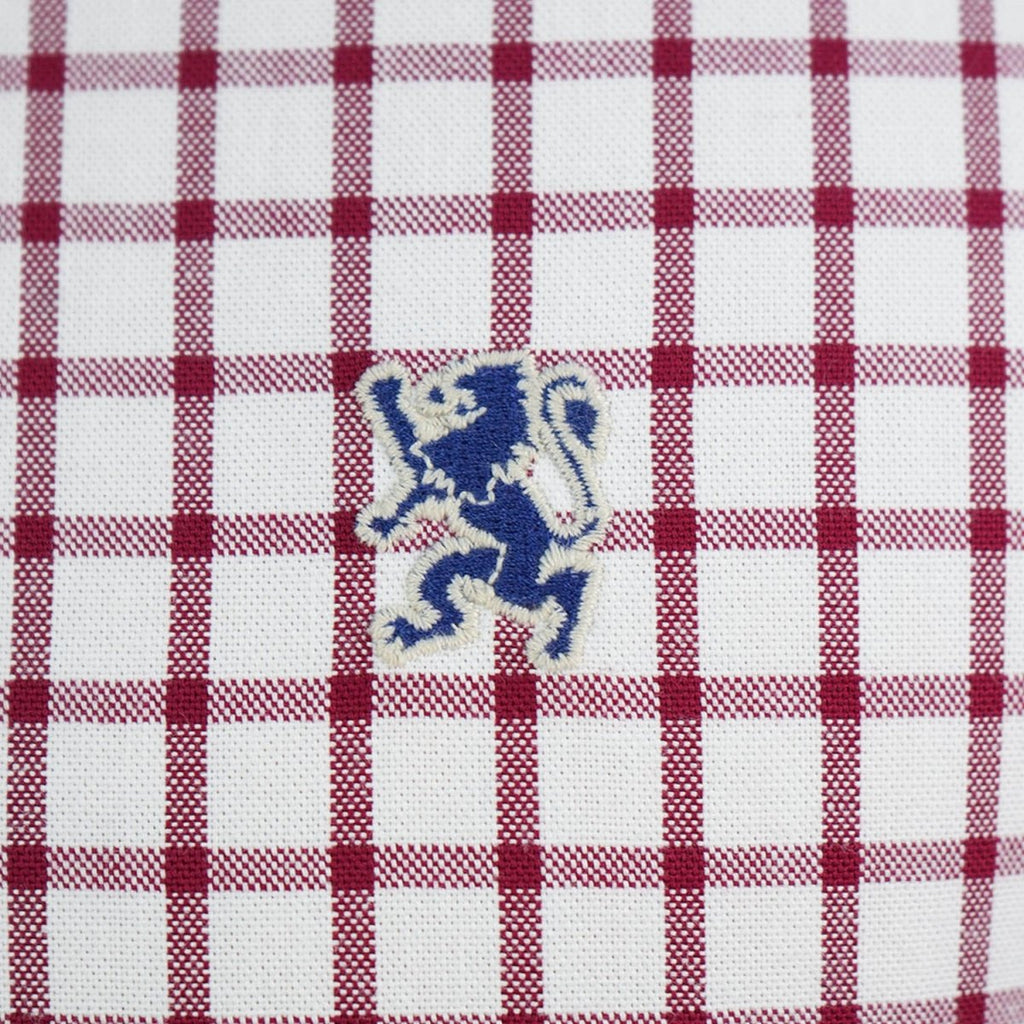 Men's Cotton Oxford Shirt - Small Lion Embroidery, Slim Fit, Full Button S - Shop Giordano