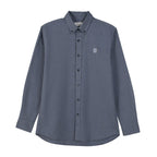 Men's Cotton Oxford Shirt - Small Lion Embroidery, Slim Fit, Full Button S - Shop Giordano