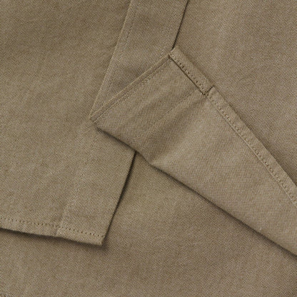 Men's Cotton Oxford Shirt - Small Lion Embroidery, Slim Fit, Full Button - Giordano