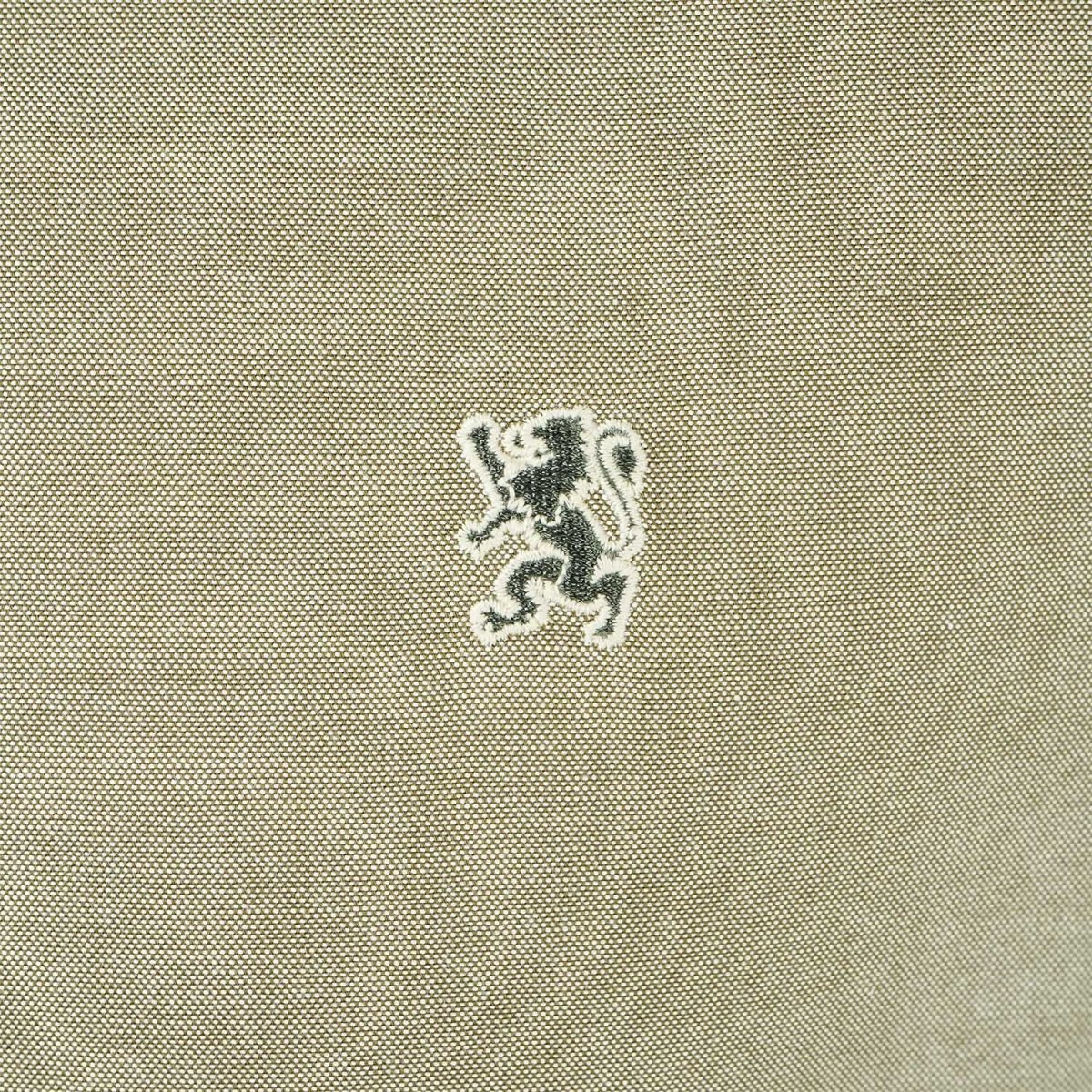 Men's Cotton Oxford Shirt - Small Lion Embroidery, Slim Fit, Full Button - Giordano