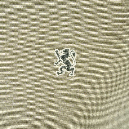 Men's Cotton Oxford Shirt - Small Lion Embroidery, Slim Fit, Full Button - Giordano