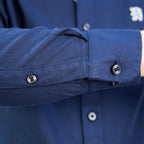 Men's Cotton Oxford Shirt - Small Lion Embroidery, Slim Fit, Full Button S - Shop Giordano
