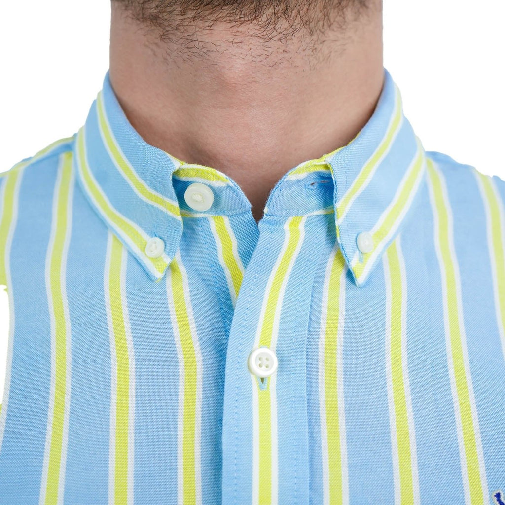 Men's Cotton Oxford Shirt - Small Lion Embroidery, Slim Fit, Full Button S - Shop Giordano