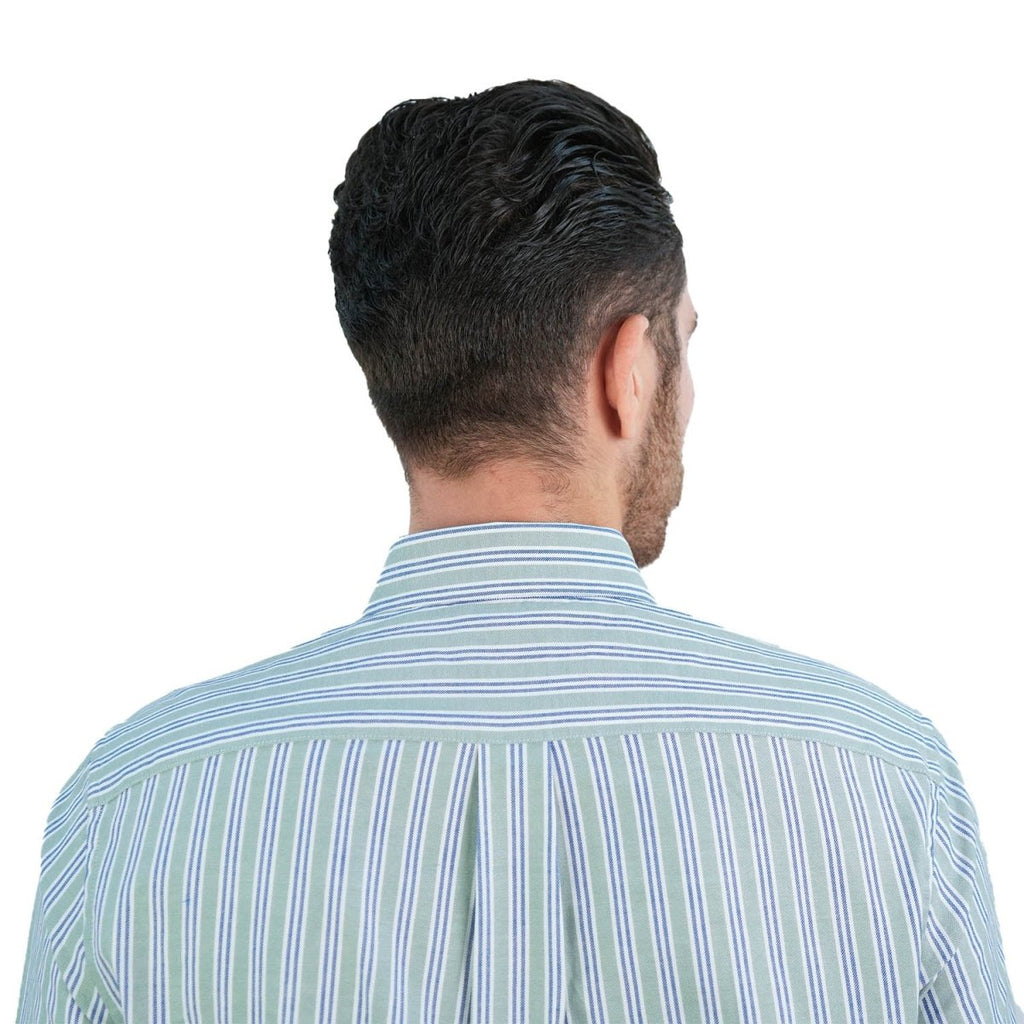 Men's Cotton Oxford Shirt - Small Lion Embroidery, Slim Fit, Full Button S - Shop Giordano