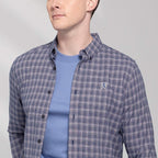 Men's Cotton Oxford Shirt - Small Lion Embroidery, Slim Fit, Full Button S - Shop Giordano