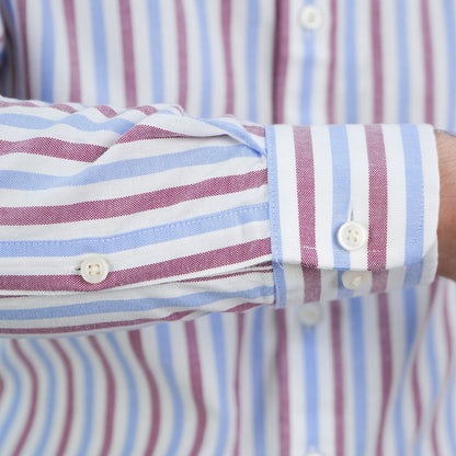 Men's Cotton Oxford Shirt - Small Lion Embroidery, Slim Fit, Full Button - Giordano