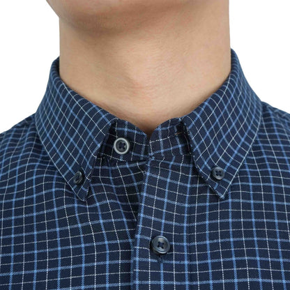 Men's Cotton Oxford Shirt - Small Lion Embroidery, Slim Fit, Full Button - Giordano