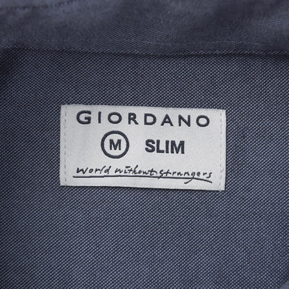 Men's Cotton Oxford Shirt - Small Lion Embroidery, Slim Fit, Full Button - Giordano