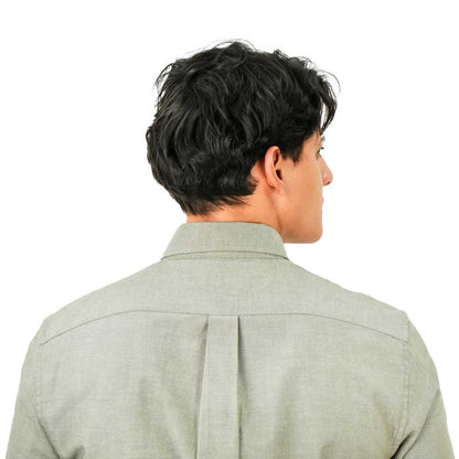 Men's Cotton Oxford Shirt - Small Lion Embroidery, Slim Fit, Full Button - Giordano
