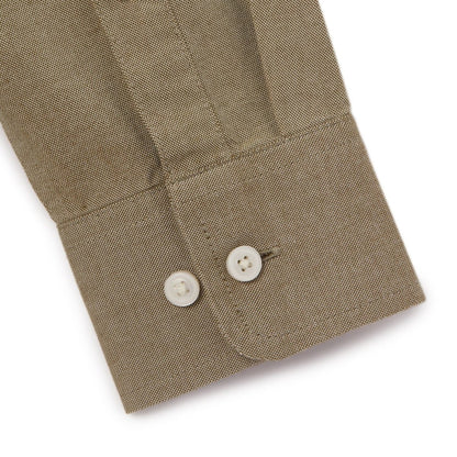 Men's Cotton Oxford Shirt - Small Lion Embroidery, Slim Fit, Full Button - Giordano