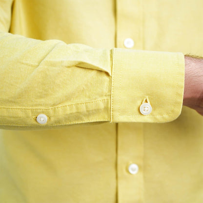 Men's Cotton Oxford Shirt - Small Lion Embroidery, Slim Fit, Full Button - Giordano