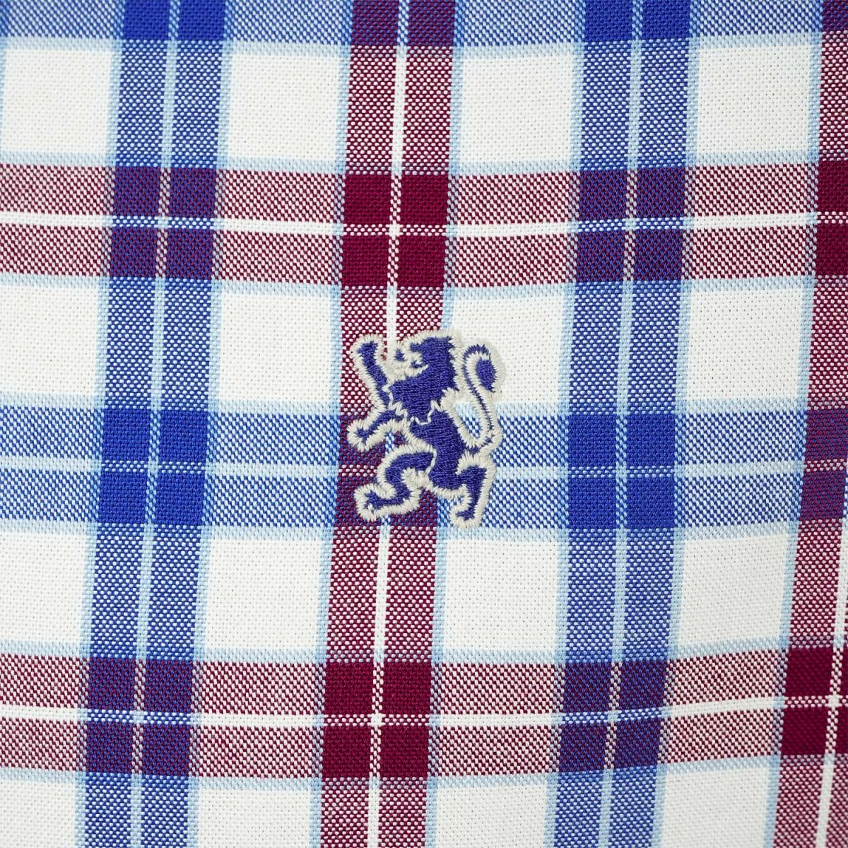 Men's Cotton Oxford Shirt - Small Lion Embroidery, Slim Fit, Full Button S - Shop Giordano