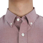 Men's Cotton Oxford Shirt - Small Lion Embroidery, Slim Fit, Full Button S - Shop Giordano