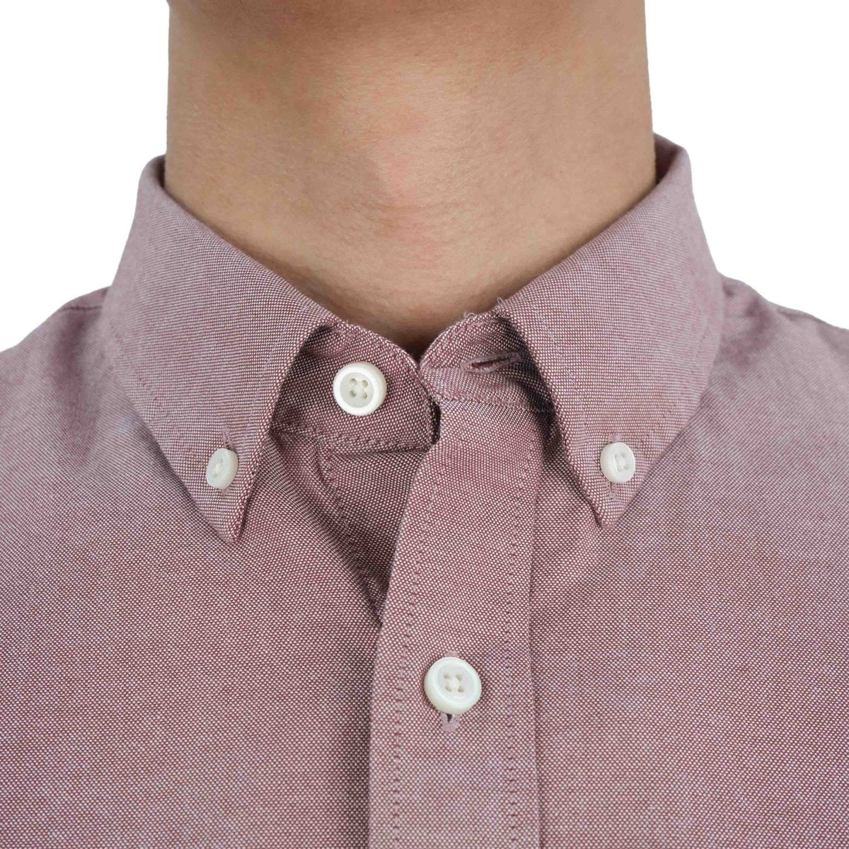 Men's Cotton Oxford Shirt - Small Lion Embroidery, Slim Fit, Full Button S - Shop Giordano