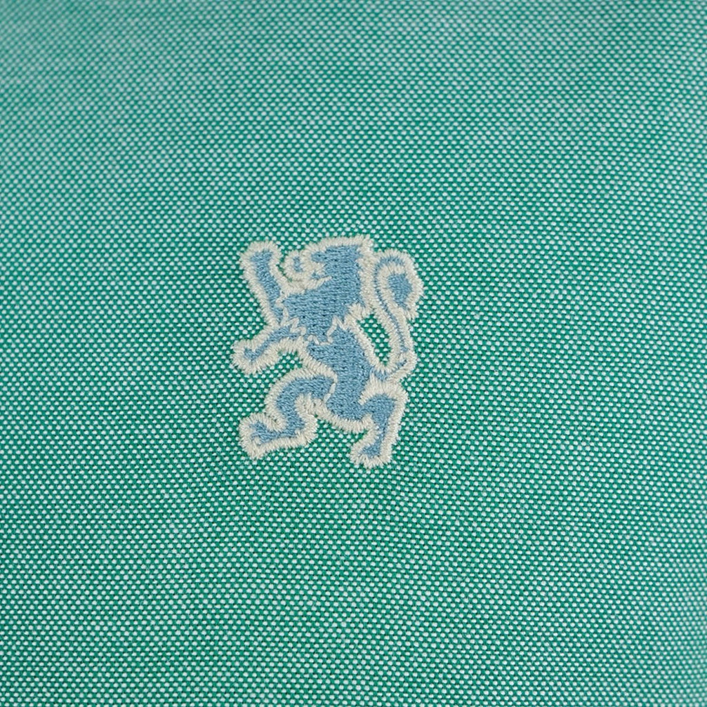 Men's Cotton Oxford Shirt - Small Lion Embroidery, Slim Fit, Full Button S - Shop Giordano