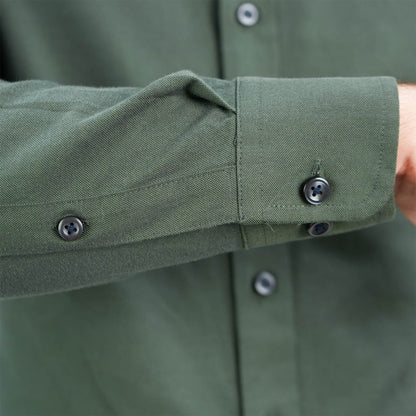 Men's Cotton Oxford Shirt - Small Lion Embroidery, Slim Fit, Full Button - Giordano