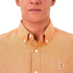Men's Cotton Oxford Shirt - Small Lion Embroidery, Slim Fit, Full Button S - Shop Giordano