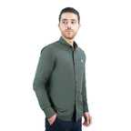 Giordano Men's Cotton Oxford Shirt - Small Lion Embroidery, Slim Fit, Full Button - Premium Shirts