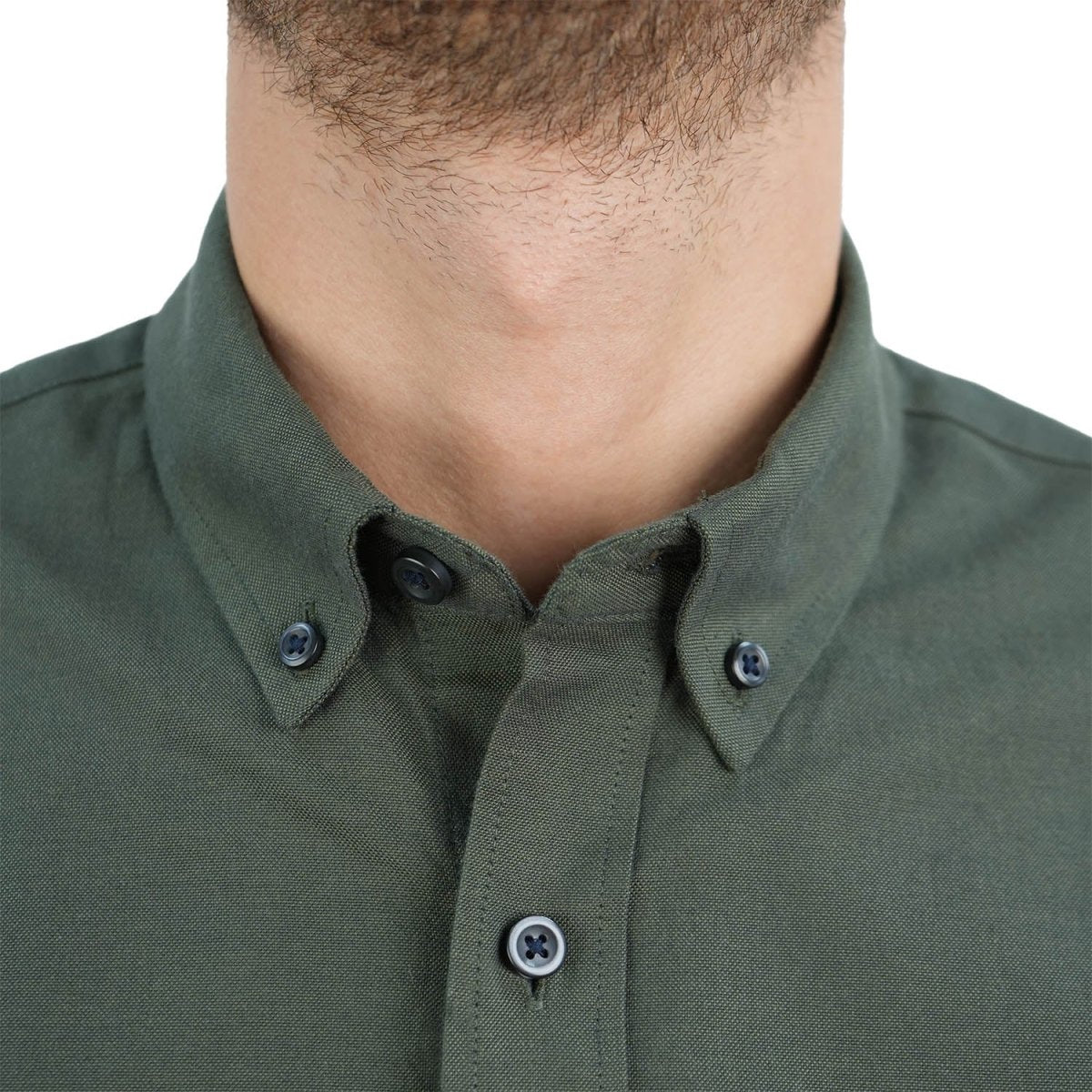 Men's Cotton Oxford Shirt - Small Lion Embroidery, Slim Fit, Full Button - Giordano