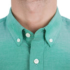 Men's Cotton Oxford Shirt - Small Lion Embroidery, Slim Fit, Full Button S - Shop Giordano