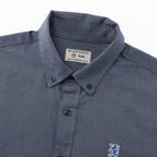 Men's Cotton Oxford Shirt - Small Lion Embroidery, Slim Fit, Full Button S - Shop Giordano
