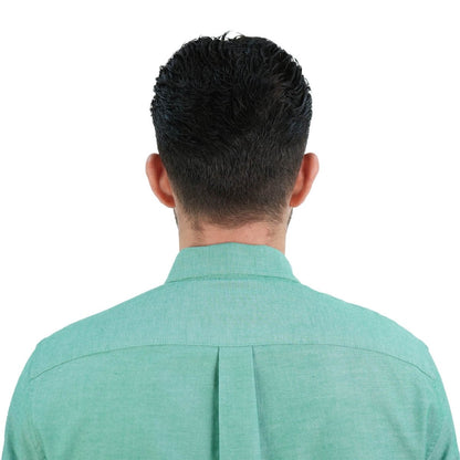 Men's Cotton Oxford Shirt - Small Lion Embroidery, Slim Fit, Full Button - Giordano