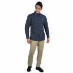 Men's Cotton Oxford Shirt - Small Lion Embroidery, Slim Fit, Full Button S - Shop Giordano