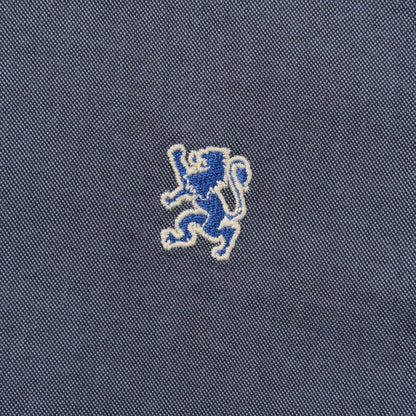 Men's Cotton Oxford Shirt - Small Lion Embroidery, Slim Fit, Full Button - Giordano