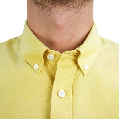 Men's Cotton Oxford Shirt - Small Lion Embroidery, Slim Fit, Full Button - Giordano