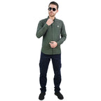 Giordano Men's Cotton Oxford Shirt - Small Lion Embroidery, Slim Fit, Full Button - Premium Shirts