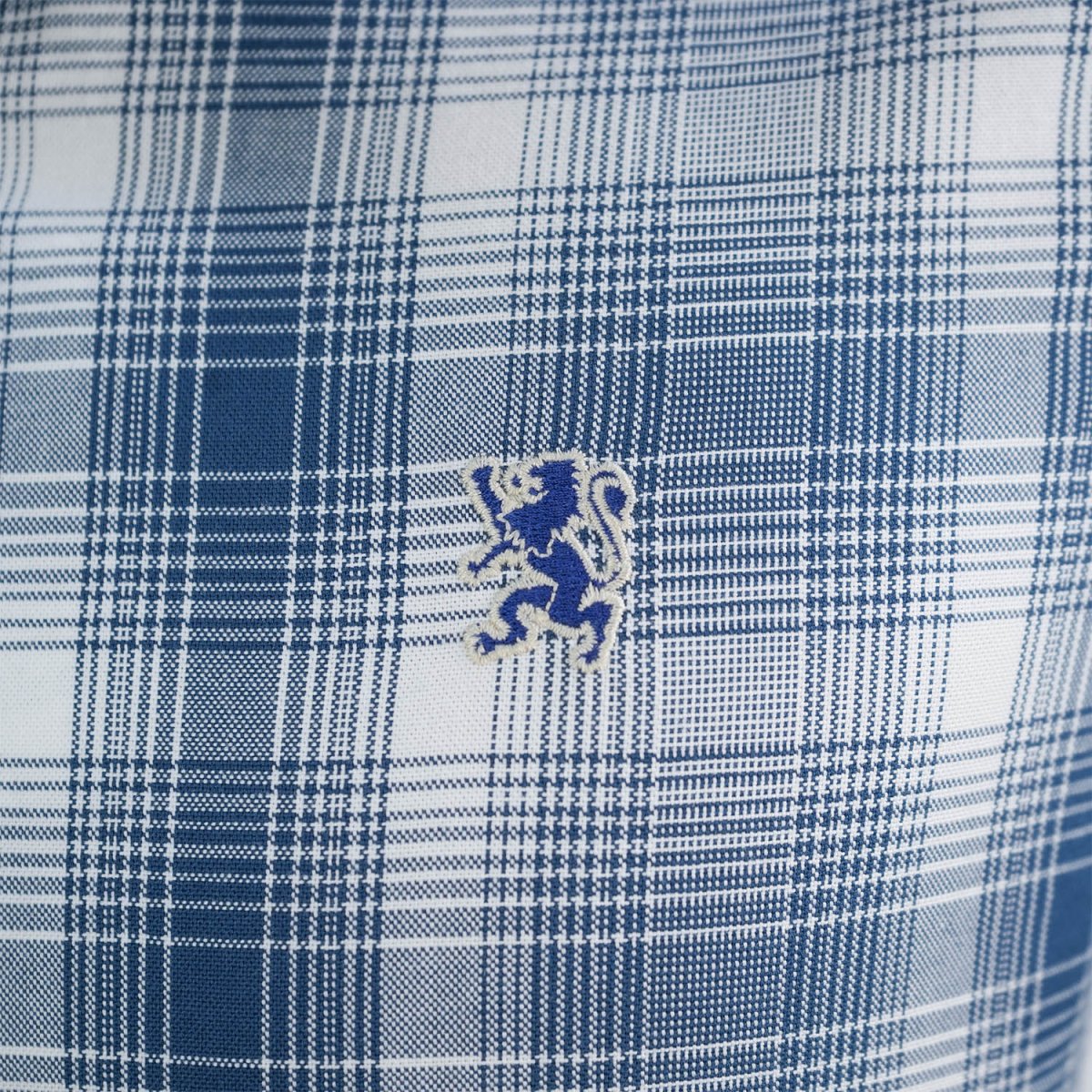 Men's Cotton Oxford Shirt - Small Lion Embroidery, Slim Fit, Full Button - Giordano